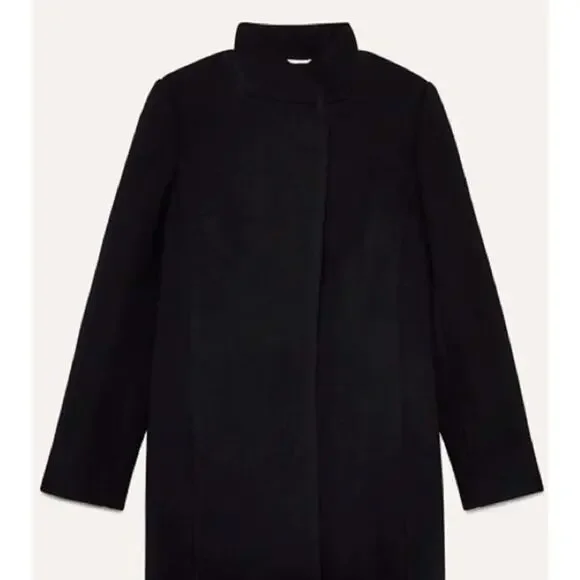 Wilfred Laval Black Wool Cashmere Coat size S small